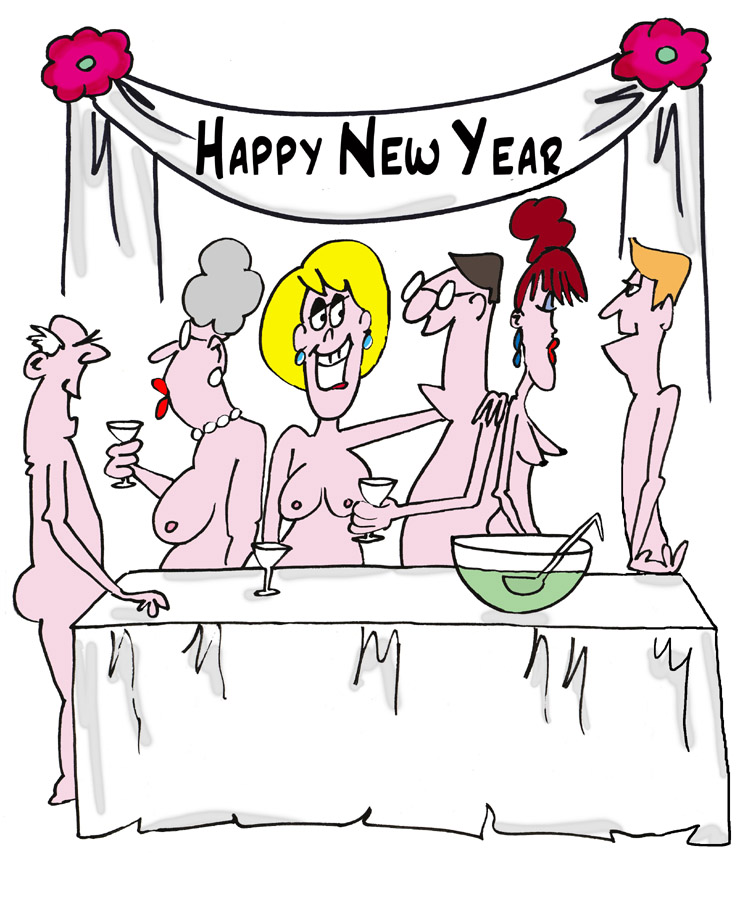 Nude New Year eve party